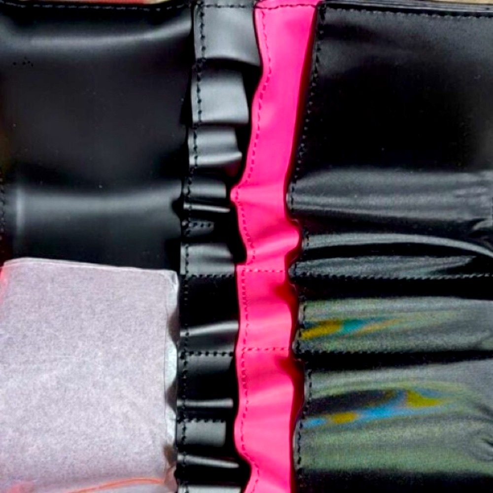 NEW [Kendall & Kylie] Makeup Brush Holder w/ Adjustable Belt Black & Hot Pink - Picture 5 of 12